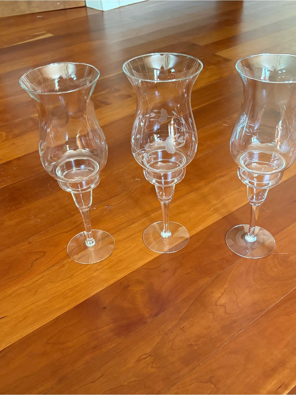 Princess House Heritage Hurricane Candle Holders - Set of 3